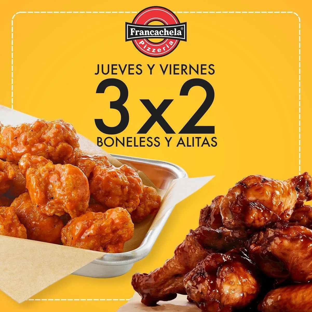 Alitas y Boneless 3x2